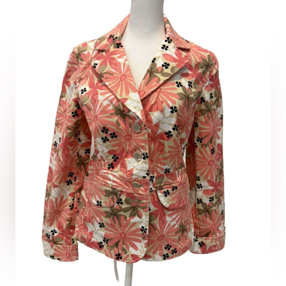 LOFT Pink Floral Blazer, Size 8
